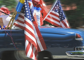 car and flags