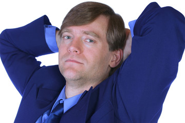 Handsome businessman deep in thought