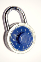 Combination padlock isolated over white