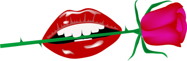 Lips with rose