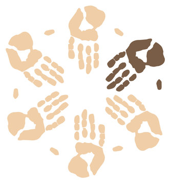 group of hands working together showing visible minority