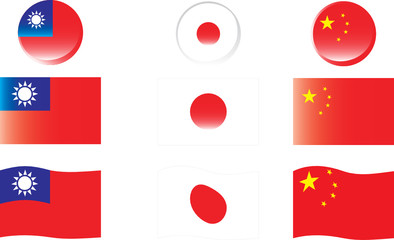 asian flags