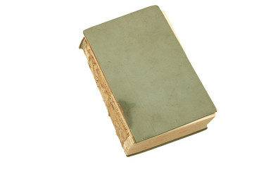 old book with cover isolated with path