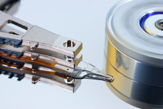 Detail of computer hard drive internals