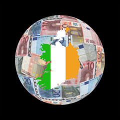 Ireland map euros globe