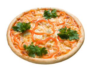 Tasty Italian pizza with paprika