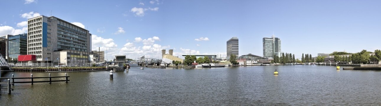 Panorama from Amsterdam city in the Netherlands