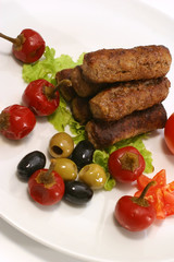 kebab rolls with olives pepper