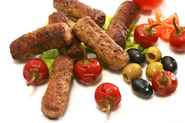 kebab rolls with olives pepper