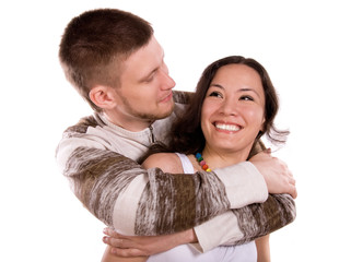 Happy laughing couple