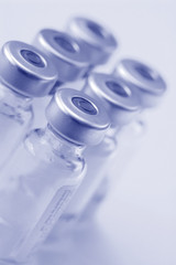 close-up of medical vaccination phials