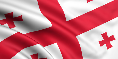 Flag Of Georgia - obrazy, fototapety, plakaty