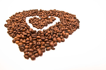 coffee beans on white background