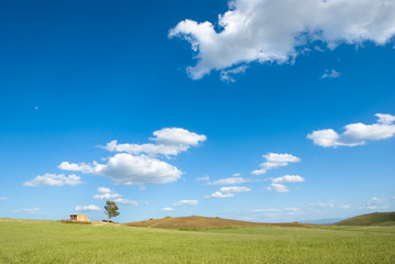 landscape for a field with a farm