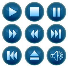 blue audio buttons