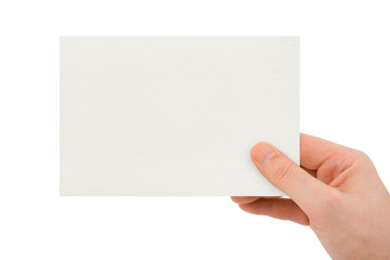 Fototapeta premium Paper card in hand