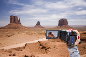 Woman with camcorder, Monument Valley, Arizona