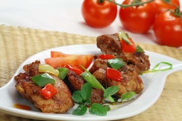 Chicken  meat with vegetable and tomato