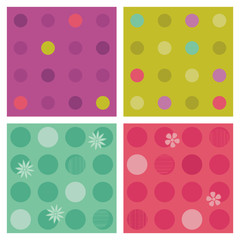 Polka-dot repeat patterns (seamless backgrounds)