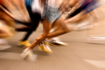 marathon race blurred moment