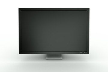 Black plastic and aluminum monitor