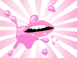 Rose lips with blot