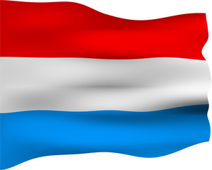 Naklejka premium 3D Flag of Luxembourg