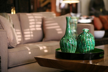 Modern furnishing and handblown glass