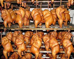 Chickens smoked