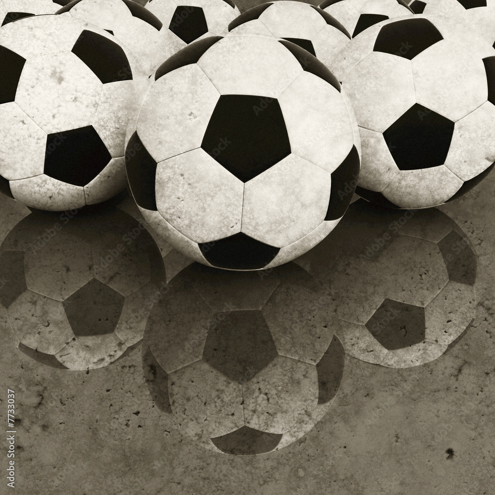 Wall mural soccer ball grunge background