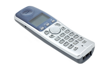 Silver cordless phone