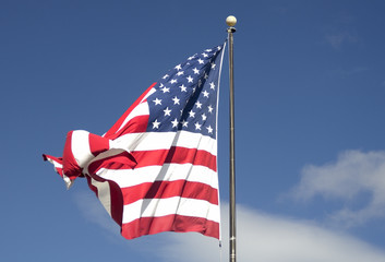 US Flag Strong Wind