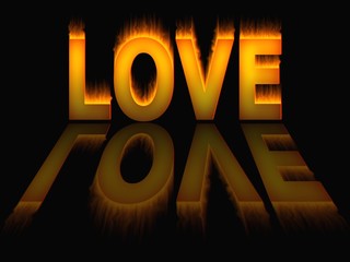 Love Flames fire background texture 3D