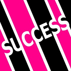 Pink and black Success sign symbol