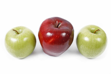 Three apples isolated on white background