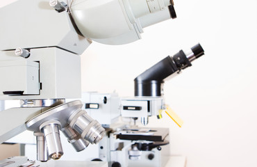 Microscopes in lab