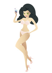 frau bikini cocktail