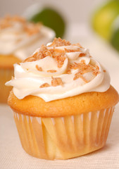 Vanilla cupcake with buttercream and toasted coconut