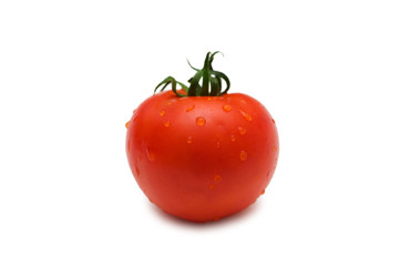 Tomato isolated on white - shallow depth of field