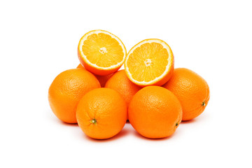 Many oranges isolated on the white background