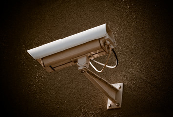 security camera toned in sepia