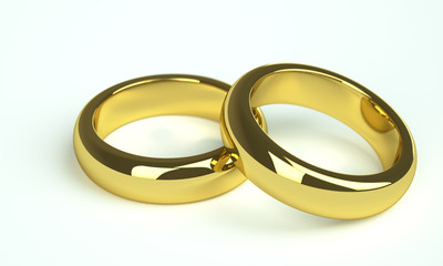 two golden wedding rings