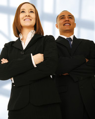 Business Team Looking To The Front