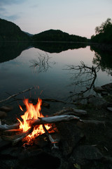 Bonfire by the lake