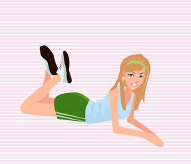 girl lay on the floor