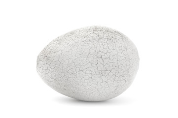 Finely Cracked Egg on White