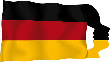 concept - drapeau allemand et visages
