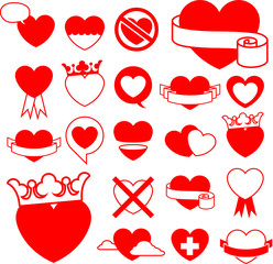 Heart icon collection - design elements vector