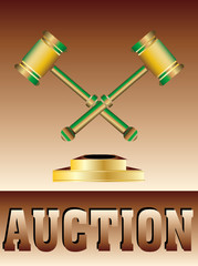 Vector Auction conceptual illustration with a gavel