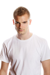 Obraz premium isolated portrait of a strong and angry man